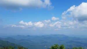 View of the mountains looking out from Brasstown Bald