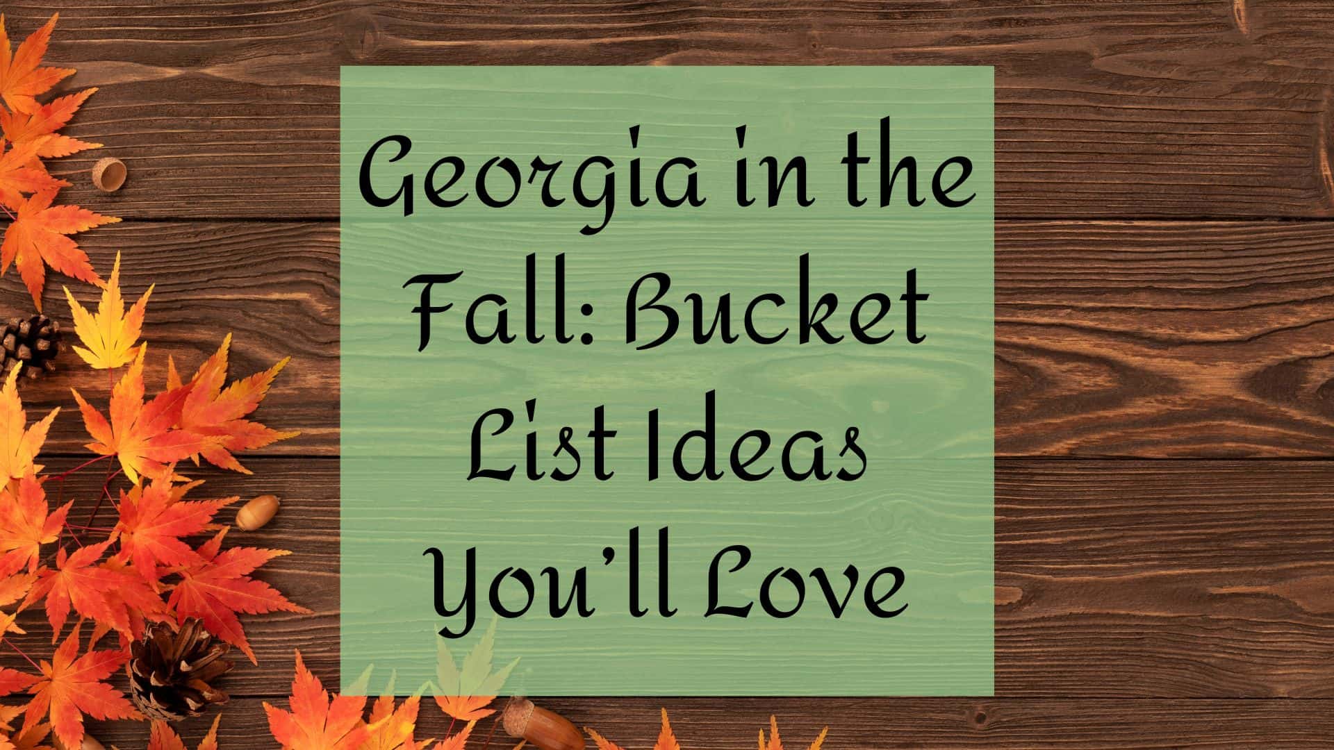 Georgia in the Fall: Bucket List Ideas You'll Love